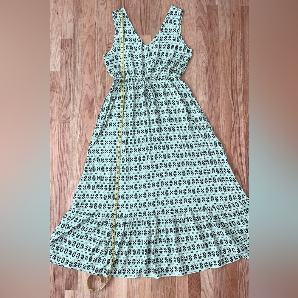 SHEIN LUNE Women Fashionable Printed Sleeveless V-Neck Dress Green 8/10 … - Picture 7 of 12